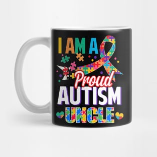 I Am A Proud Autism Uncle Autism Awareness Ribbon Mug